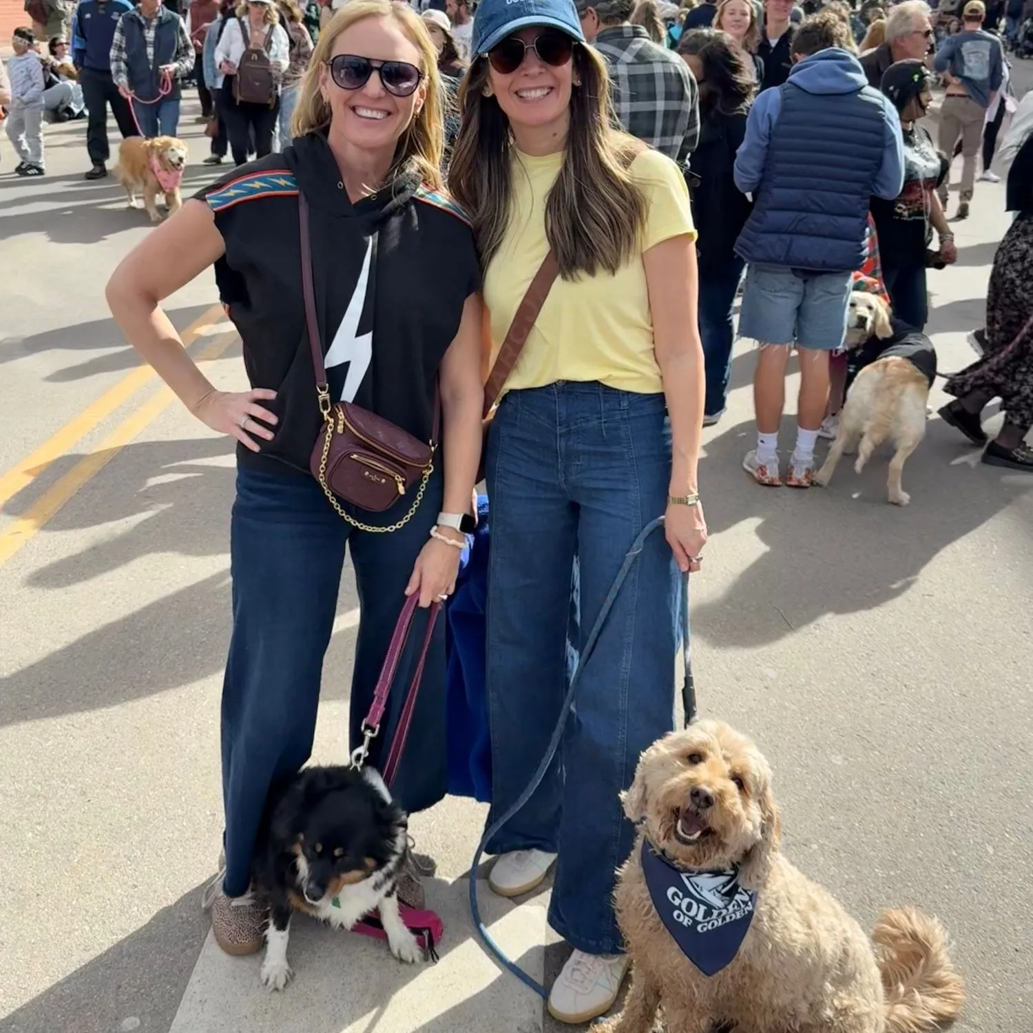 Tisha and Megan with their dogs at Goldens in Golden 2026